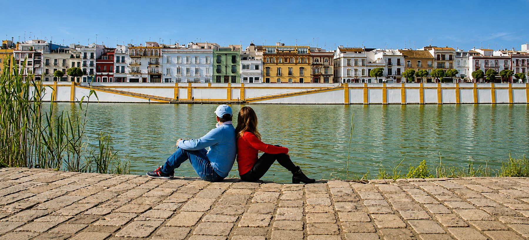 El Guadalquivir y las casas de Triana desde la orilla